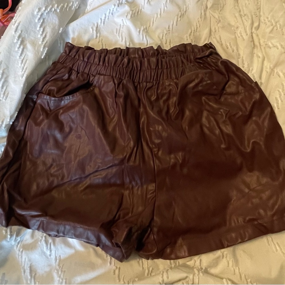 Faux leather shorts